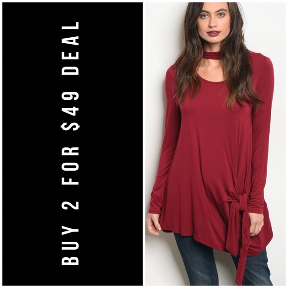 143rd Style Haus Tops - BURGUNDY CHOKER TOP
